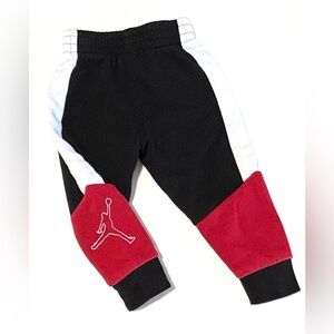 Jordan Kids Black and Red Sweatpants 2T